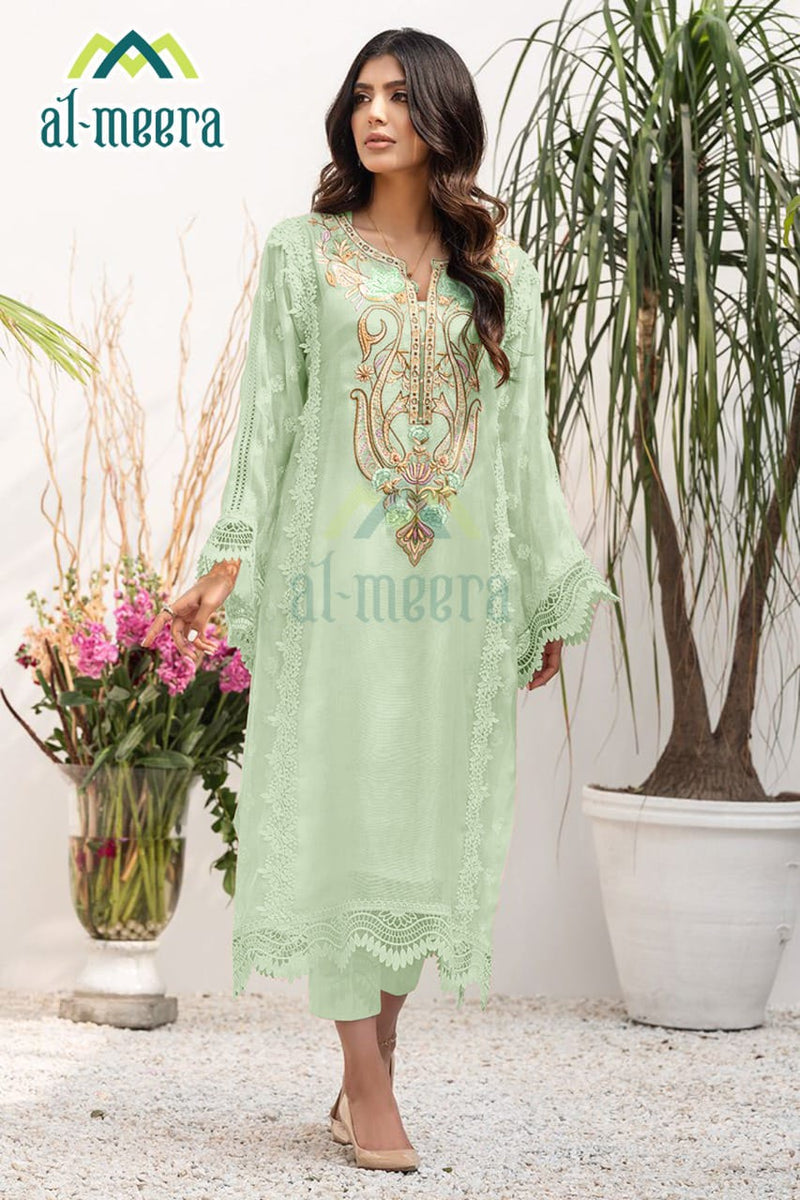 Al Meera D No 1133 Faux Georgette Heavy Designer Pakistani Kurti
