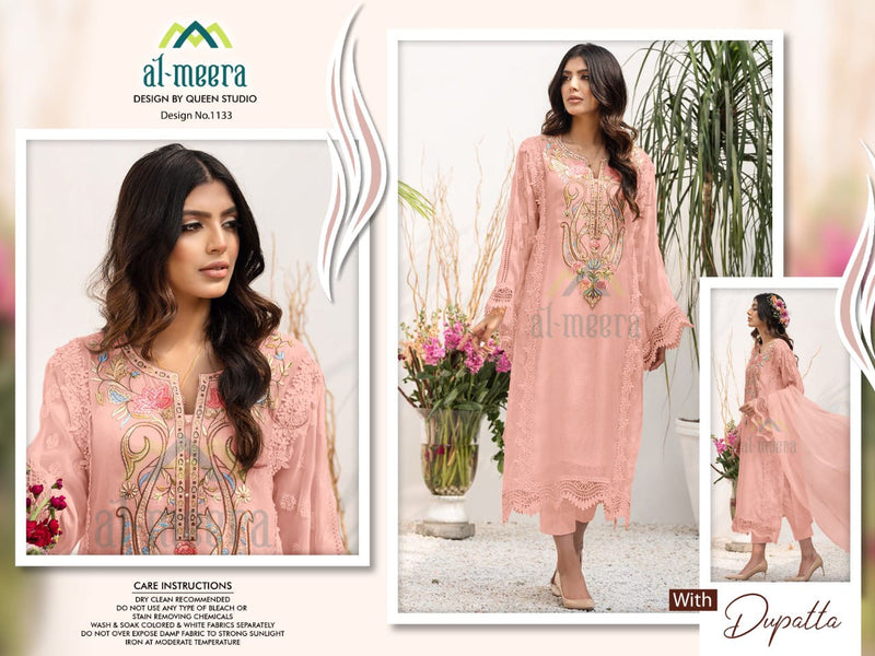 Al Meera D No 1133 Faux Georgette Heavy Designer Pakistani Kurti