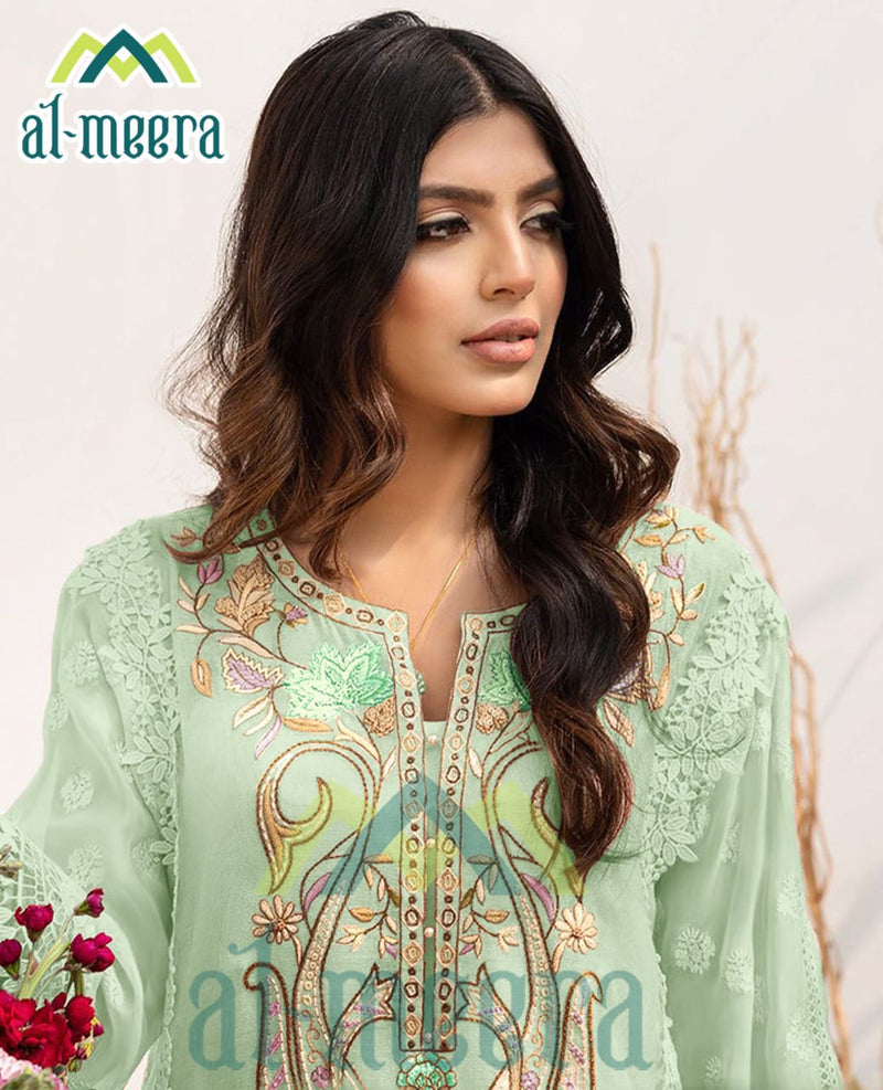 Al Meera D No 1133 Faux Georgette Heavy Designer Pakistani Kurti