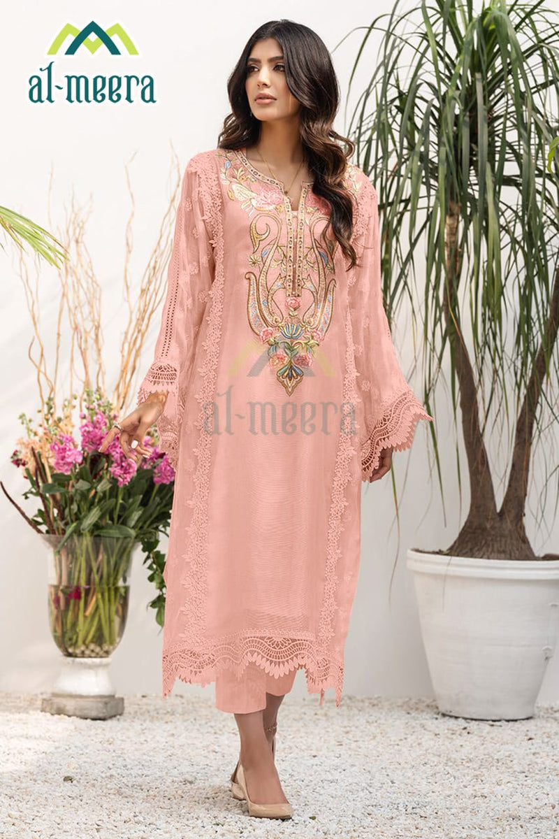 Al Meera D No 1133 Faux Georgette Heavy Designer Pakistani Kurti