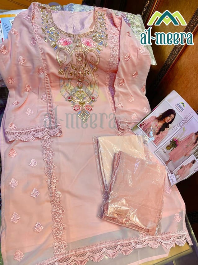 Al Meera D No 1133 Faux Georgette Heavy Designer Pakistani Kurti