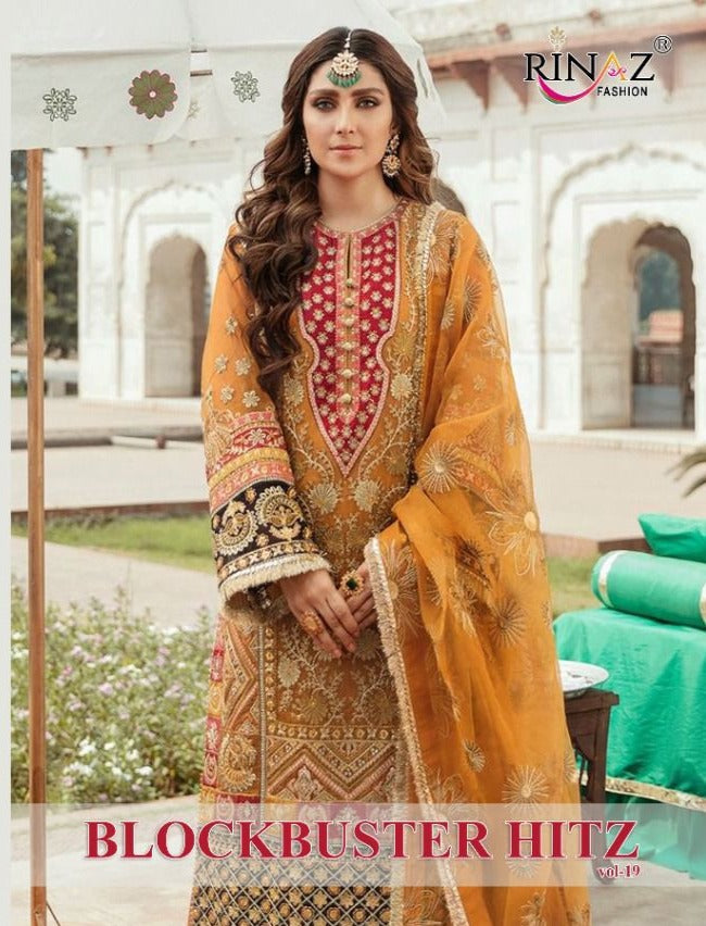 Rinaz Fashion Block Buster Vol 19 Fox Georgette Wedding Wear Pakistani Salwar Suits