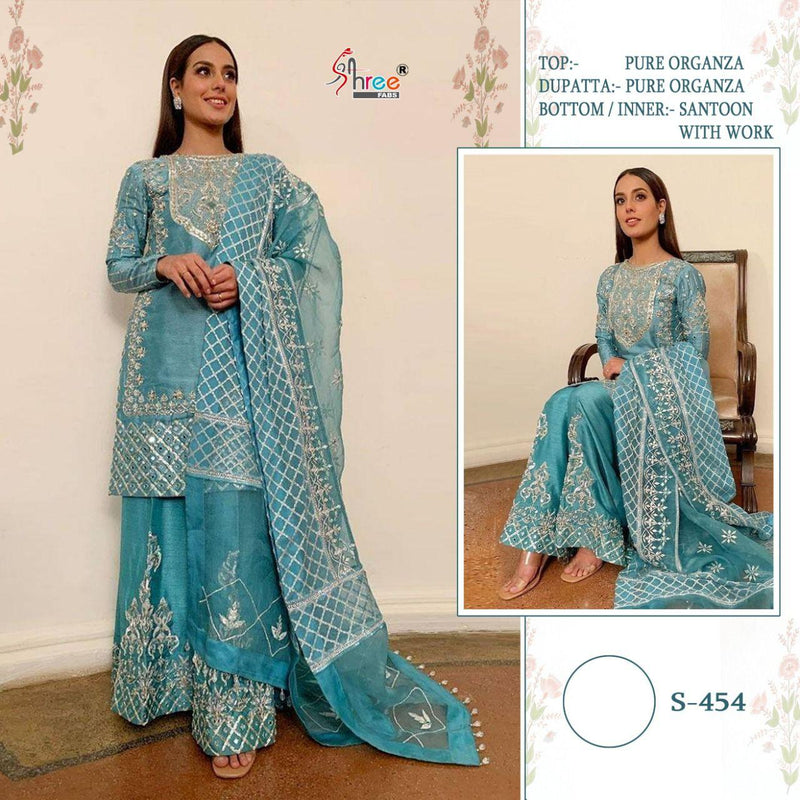 Shree Fabs S 454 Pure Organza Heavy Diamond Work Salwar Kameez