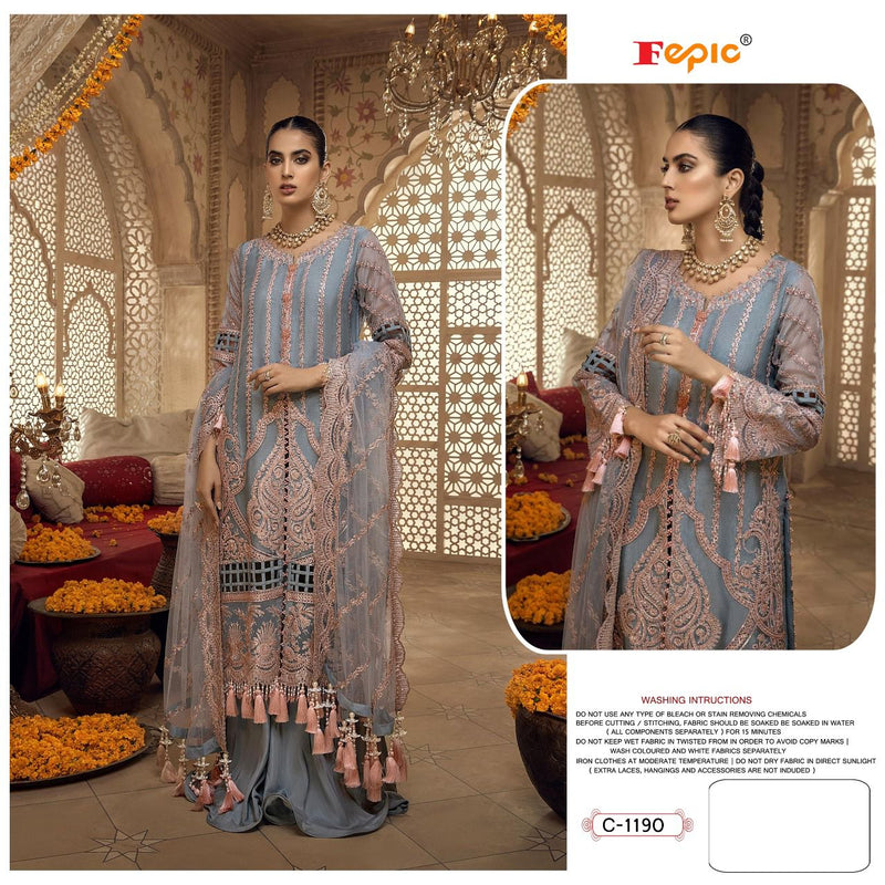 Fepic Rosemeen C1190 Butterfly Net Stylish Designer Embroidery Wear Salwar Kameez