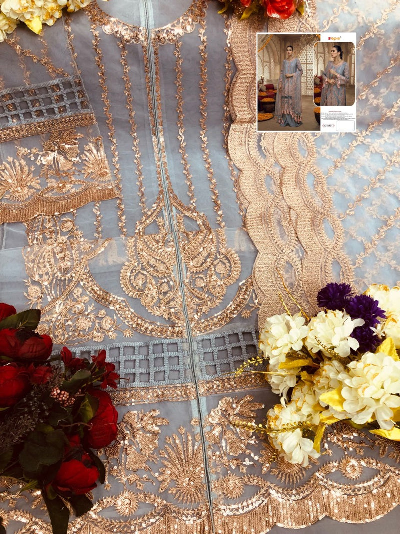 Fepic Rosemeen C1190 Butterfly Net Stylish Designer Embroidery Wear Salwar Kameez