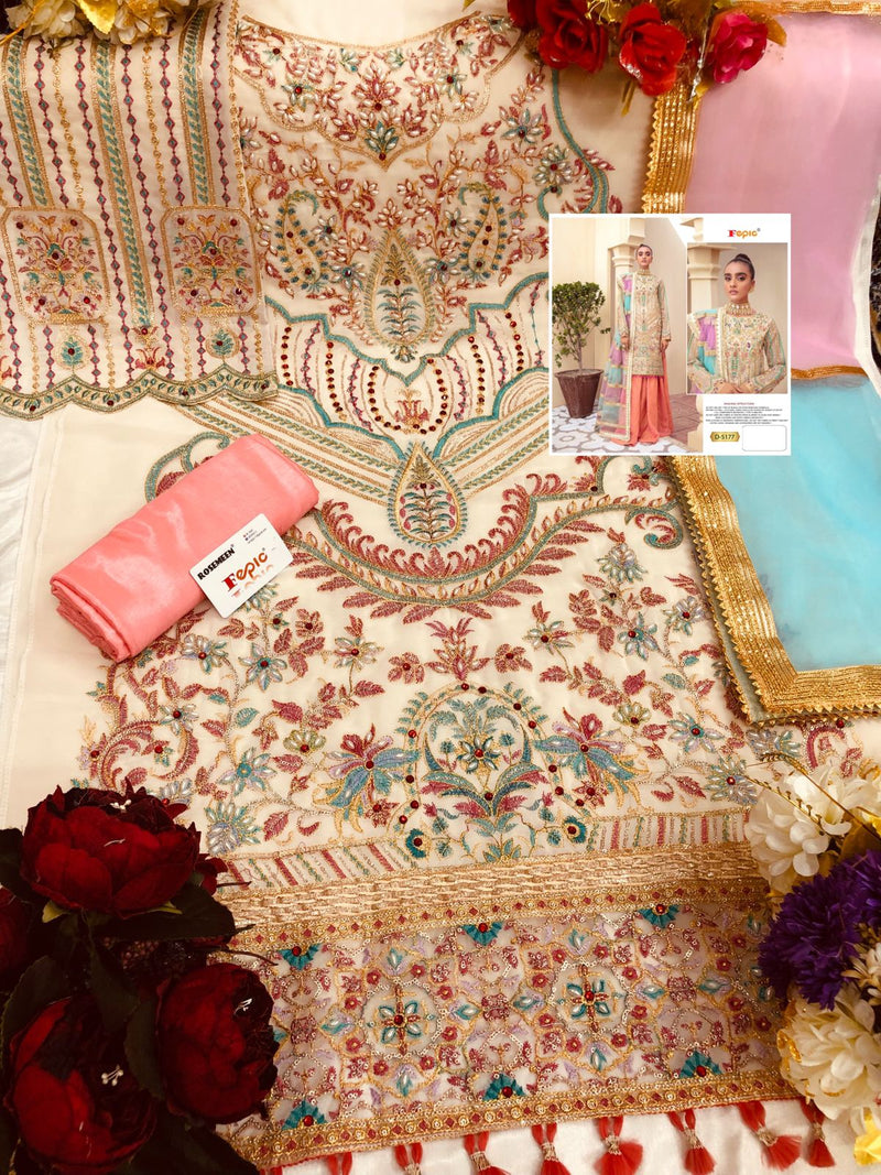 Fepic Rosemeen Dno 5177 Faux Georgette Stylish Hand work Designer Wear Salwar Kameez