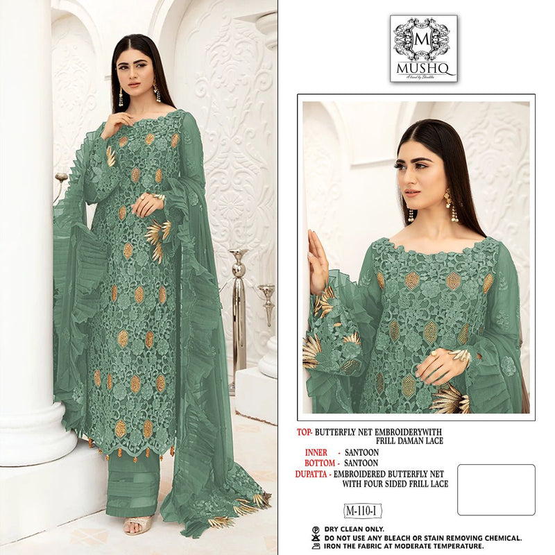 Mushq M-110 I Butterfly Net Stylish Embroidery Work Designer Wear Salwar Kameez
