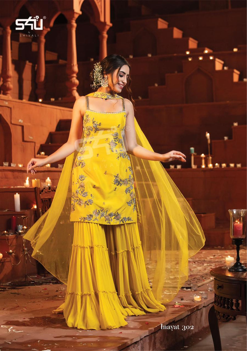 S4u Inayat Dno-302 Georgette Stylish Party Wear Hand Work Designer Kurti