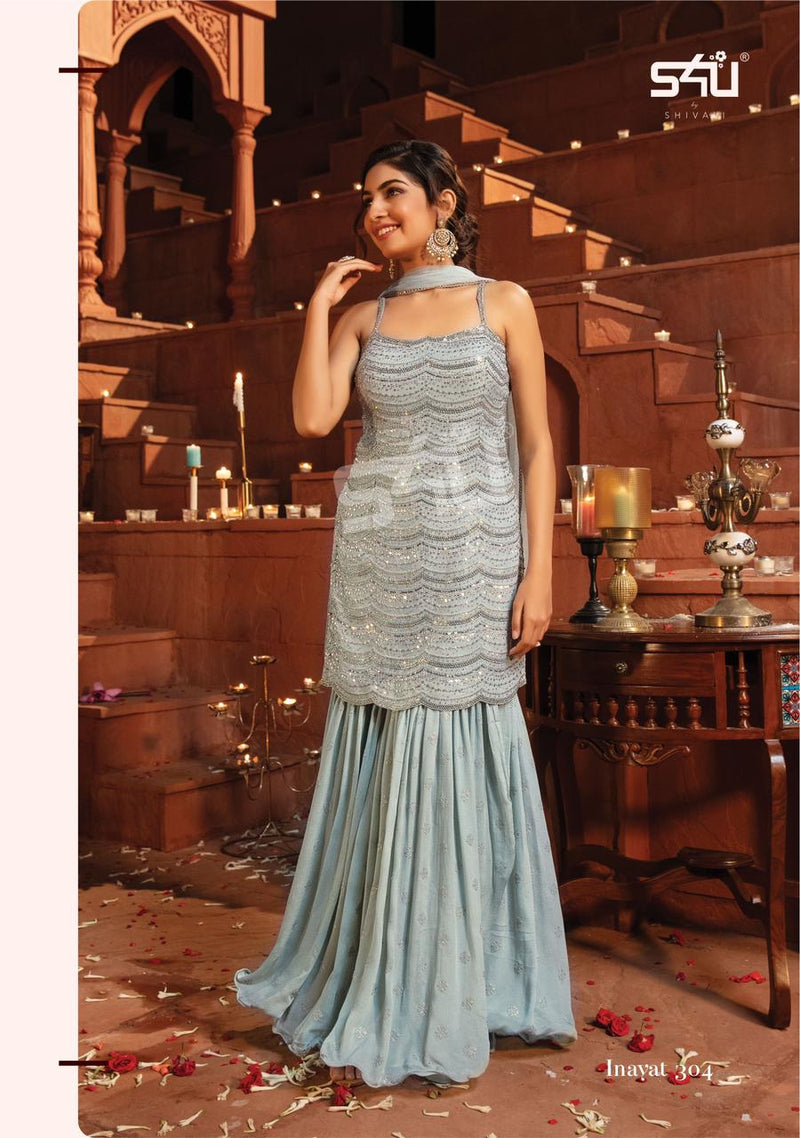 S4u Inayat Dno-304 Georgette Stylish Party Wear Hand Work Designer Salwar Kameez