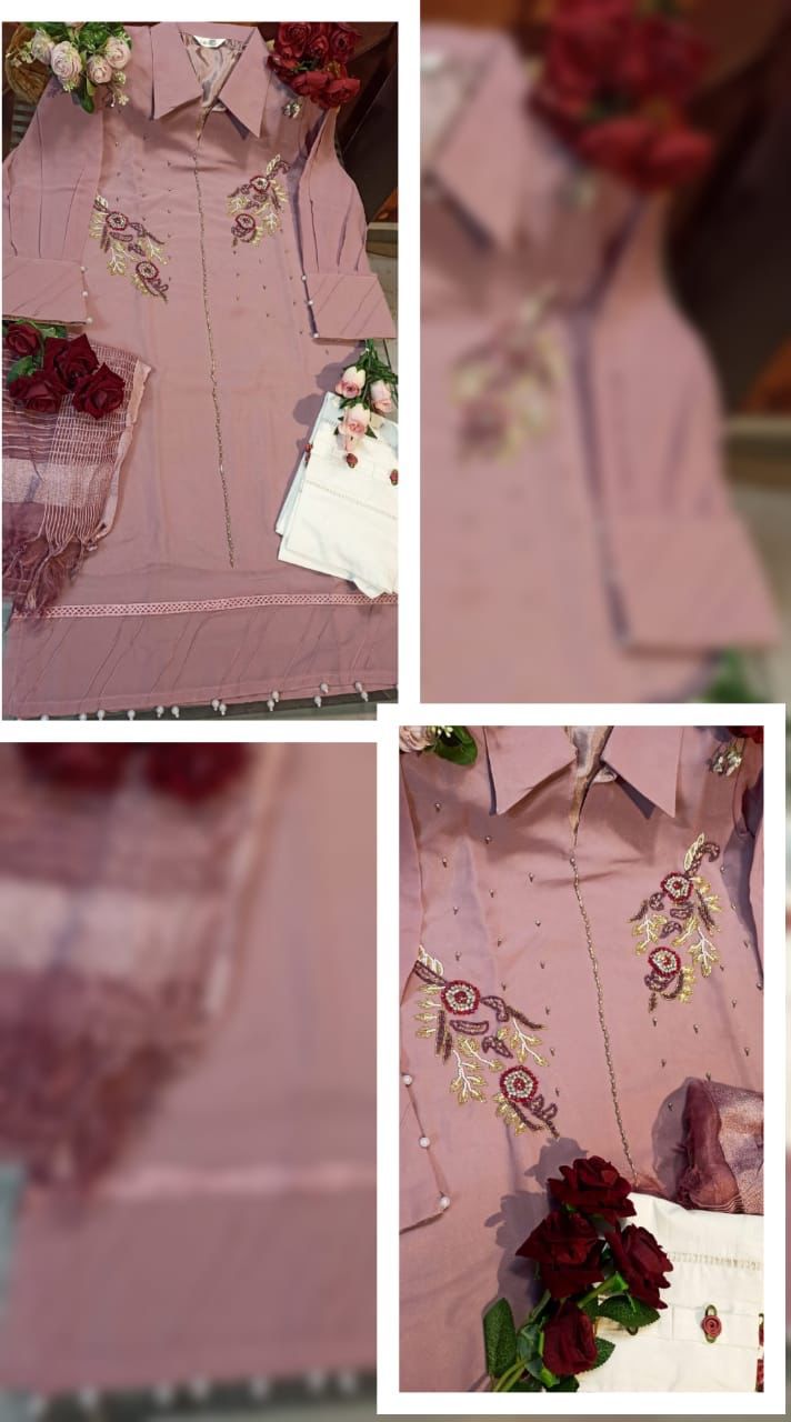 Lauxria Trendz Dno 1178 B Fox Georgette Stylish Designer Hand Work Kurti