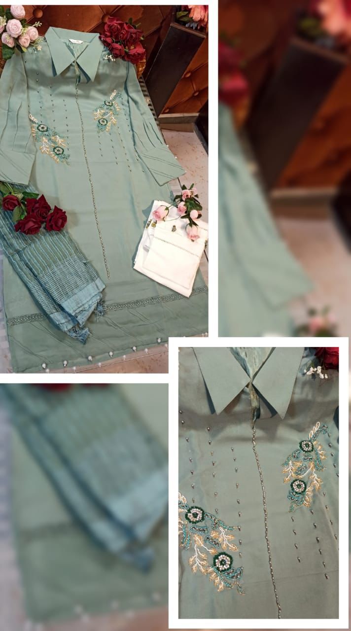 Lauxria Trendz Dno 1178 A Fox Georgette Stylish Designer Hand Work Kurti