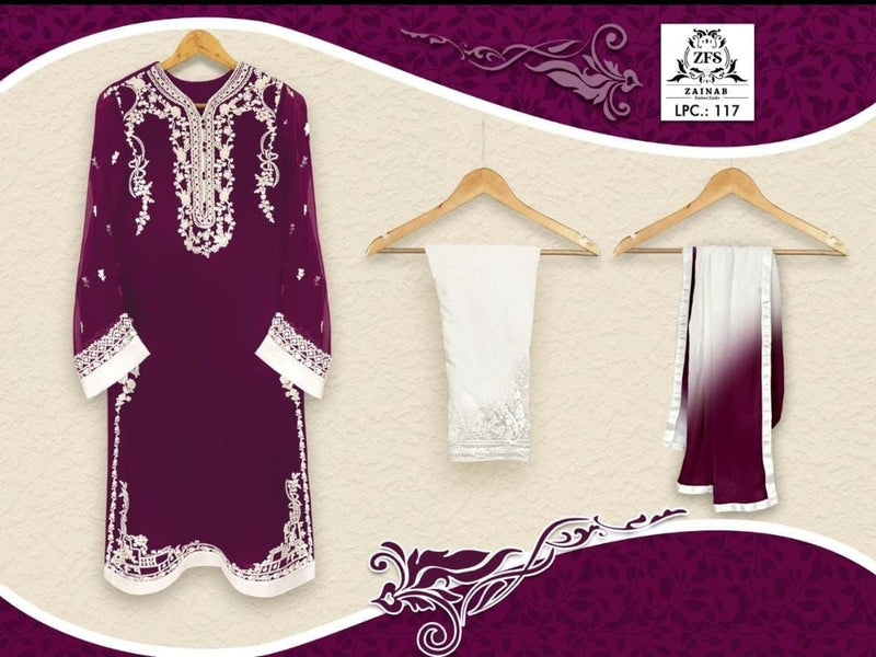 Zainab Fashion Dno 117 A Georgette Stylish Designer Hand Work Pret Kurti