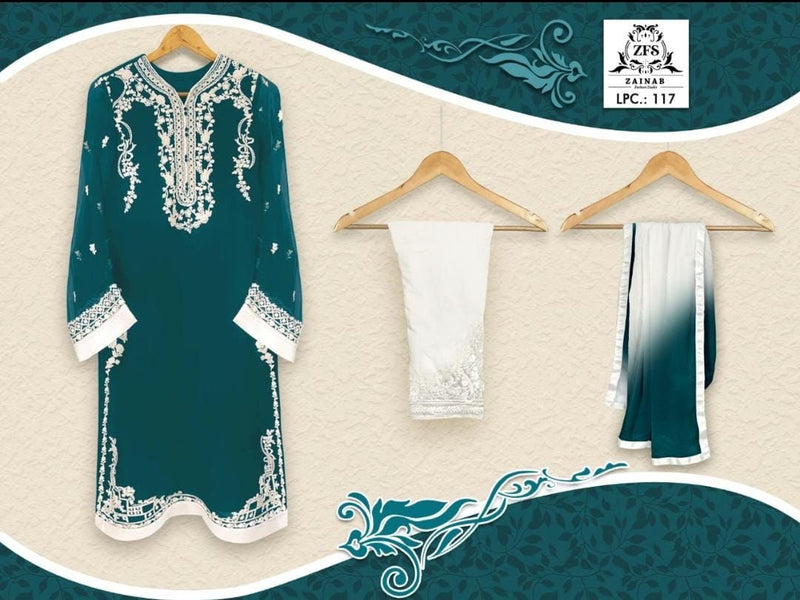 Zainab Fashion Dno 117 B Georgette Stylish Designer Hand Work Pret Kurti