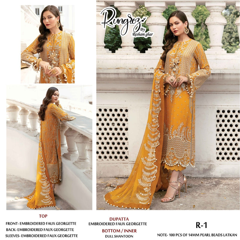 Rungrez Dno R 1 Georgette With Heavy Embroidery Stylish Designer Wear Salwar Kameez