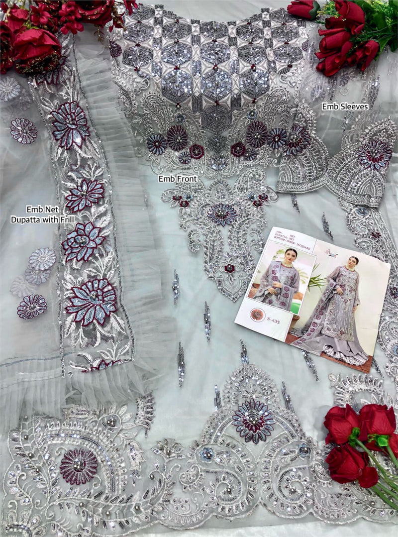 Shree Fab S 435 Net Stylish Designer Party Wear Salwar Kmaeez