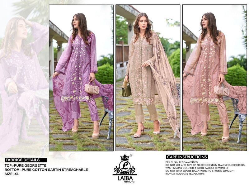 Laiba Am Vol 112 Georgette Stylish Designer Wear Pret Kurti