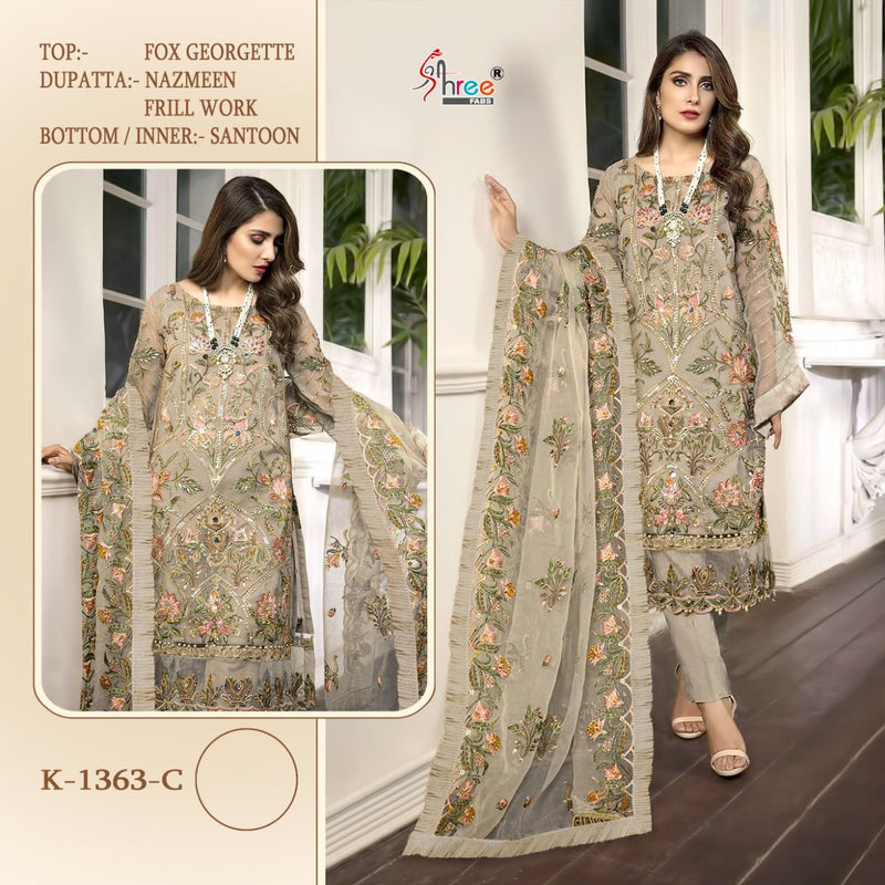 Shree Fab K 1363 C Fox Georgette Stylish Designer Party Wear Salwar Suit