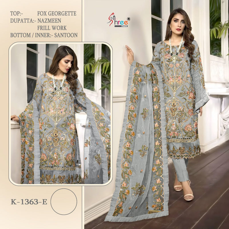 Shree Fab K 1363 E Fox Georgette Stylish Designer Party Wear Salwar Suit