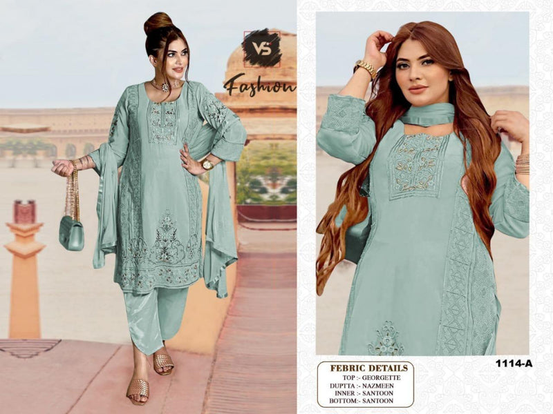 Vs Fashion Dno 1114 A Georgette Stylish Designer Pakistani Style Salwar Suit