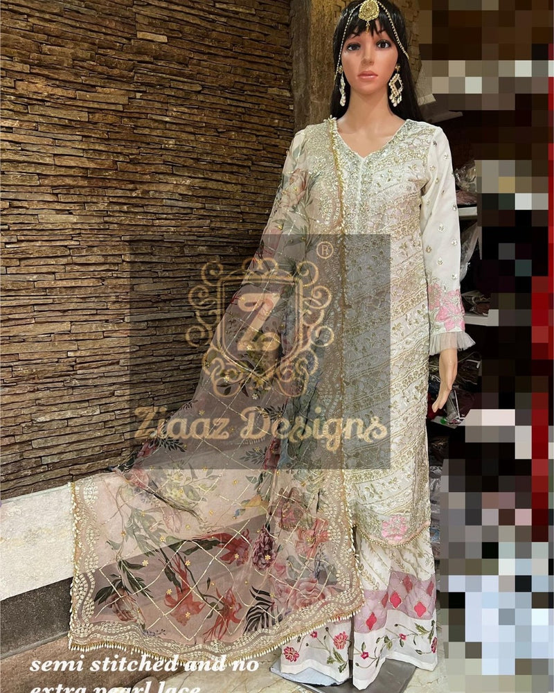 Ziaas Designs Dno 7773 B Georgette Stylish Designer Wedding Wear Salwar Kameez