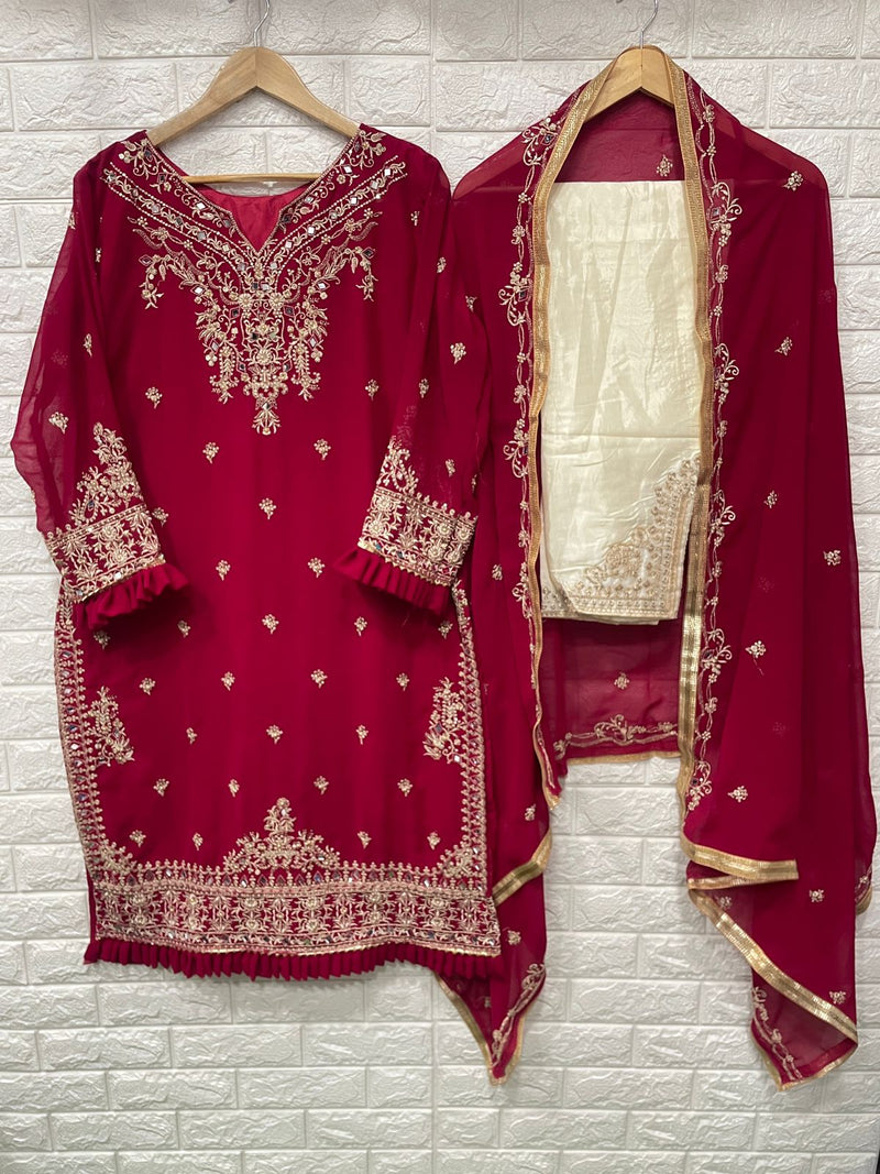Mushq Dno M 120 Fox Georgette  With Embroidery Stylish Designer Wear Salwar Kameez