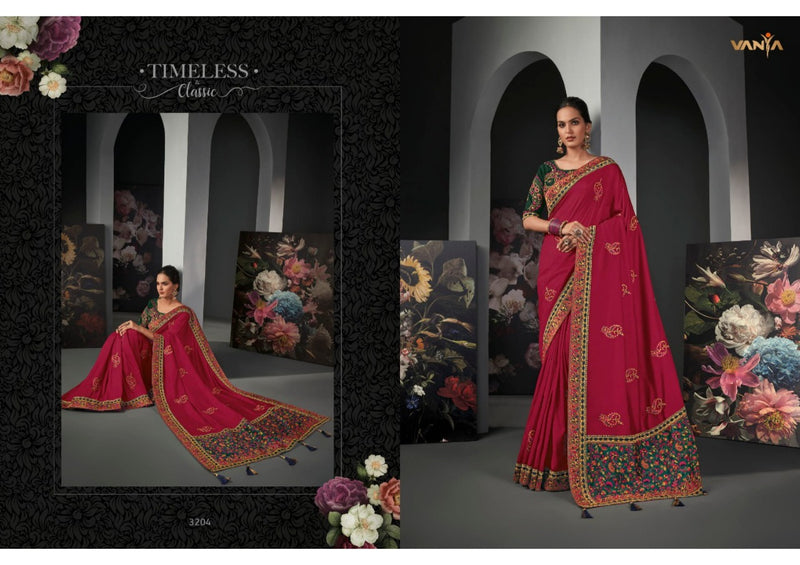 Vanya Dno 3204 Satin Silk With Embroidery Work Stylish Designer Party Wear Saree