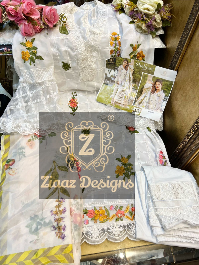 Ziaaz Designs Shahnas Vol 1 DNO 7773 Georgette Stylish Designer Wear Kurti