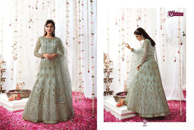 Swagat Violet Dno 5301 Butterfly Net Stylish Designer Party Wear Salwar Suit