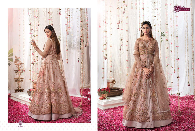 Swagat Violet Dno 5306 Butterfly Net Stylish Designer Party Wear Salwar Suit
