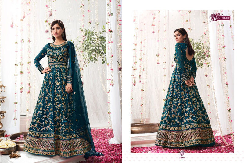Swagat Violet Dno 5307 Butterfly Net Stylish Designer Party Wear Salwar Suit