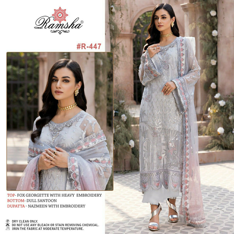 Ramsha R 447 Georgette Stylish Designer Party Wear Salwar Kameez