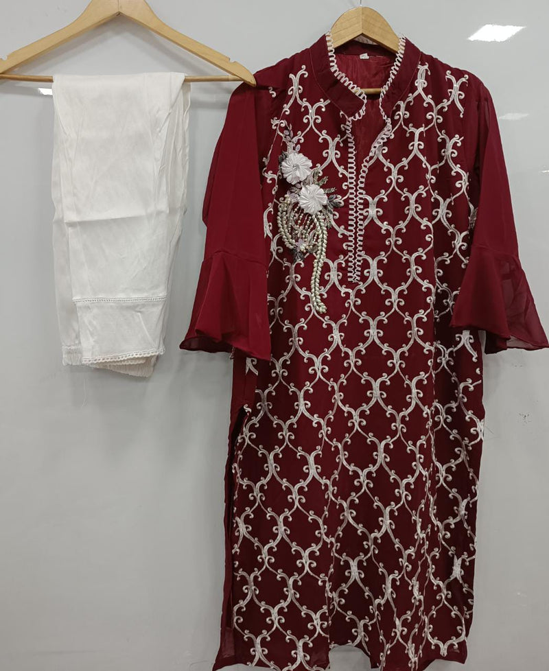 Luxury Kurti Fox Georgette Stylish Designer Casual Wear  Pret Kurti