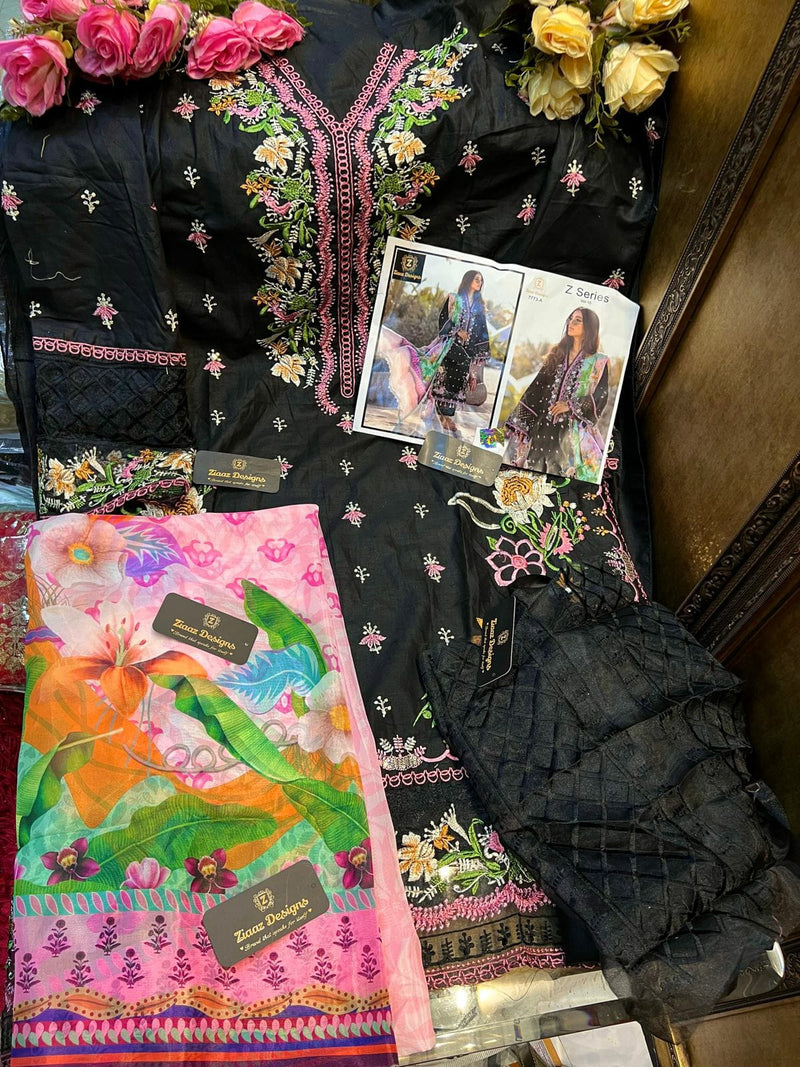 Ziaaz Designs Z series Vol 10 Cotton With Embroidery Stylish Designer Wear Salwar Suit