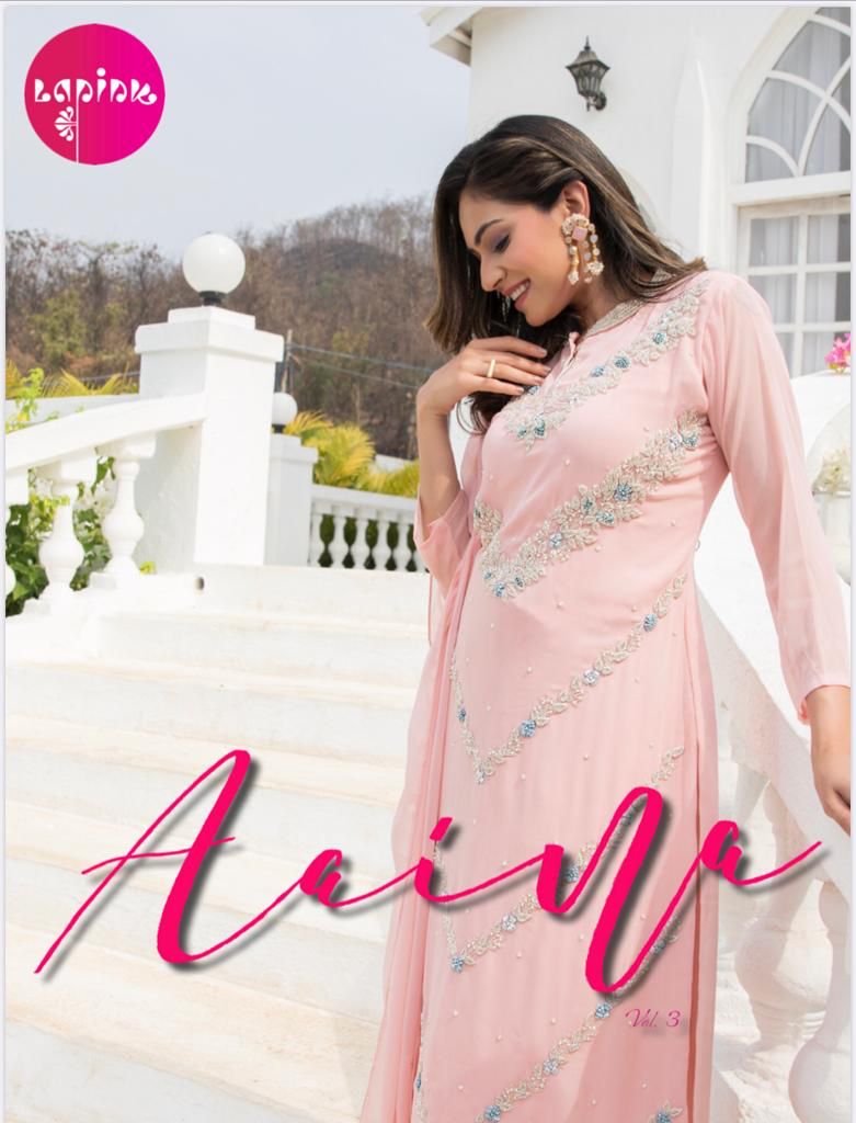 Aaina Vol 3 Chinon And Georgette Stylish Designer Wear Kurti