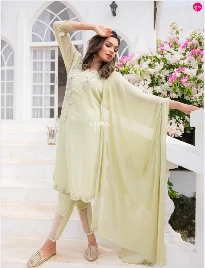 Aaina Vol 3 Chinon And Georgette Stylish Designer Wear Kurti