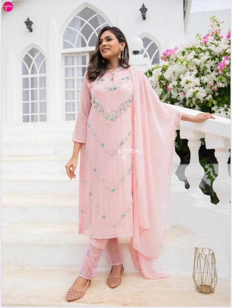 Aaina Vol 3 Chinon And Georgette Stylish Designer Wear Kurti