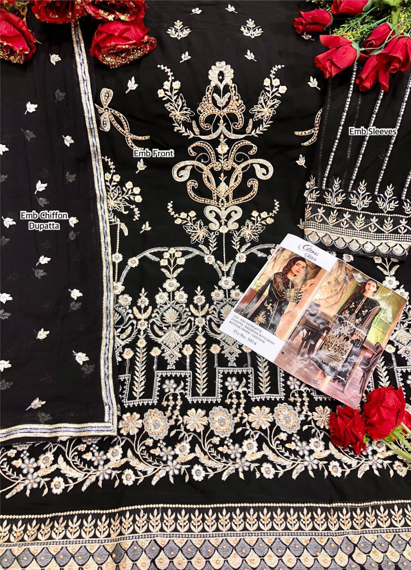 Cross Stitched Dno  5914 Fox Georgette Stylisdh Designer Party Wear Salwar Kameez