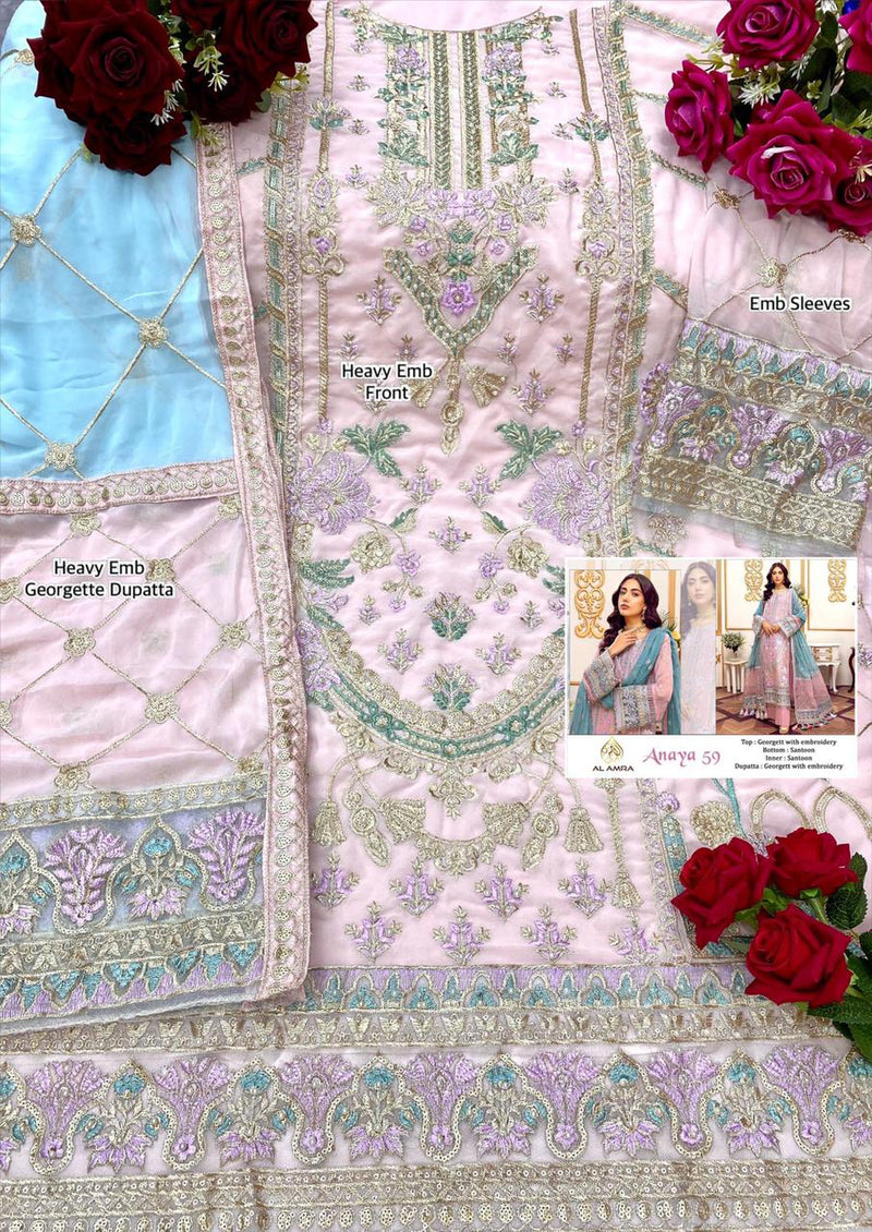 Zf Fashion Anaya Zf 59 Georgette Stylish Designer Hand Work Party Wear Salwar Kameez
