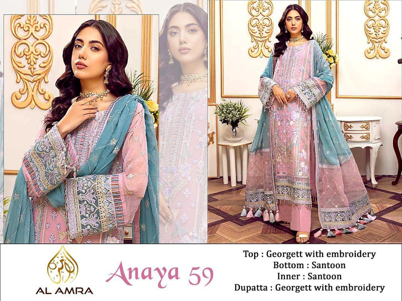 Zf Fashion Anaya Zf 59 Georgette Stylish Designer Hand Work Party Wear Salwar Kameez