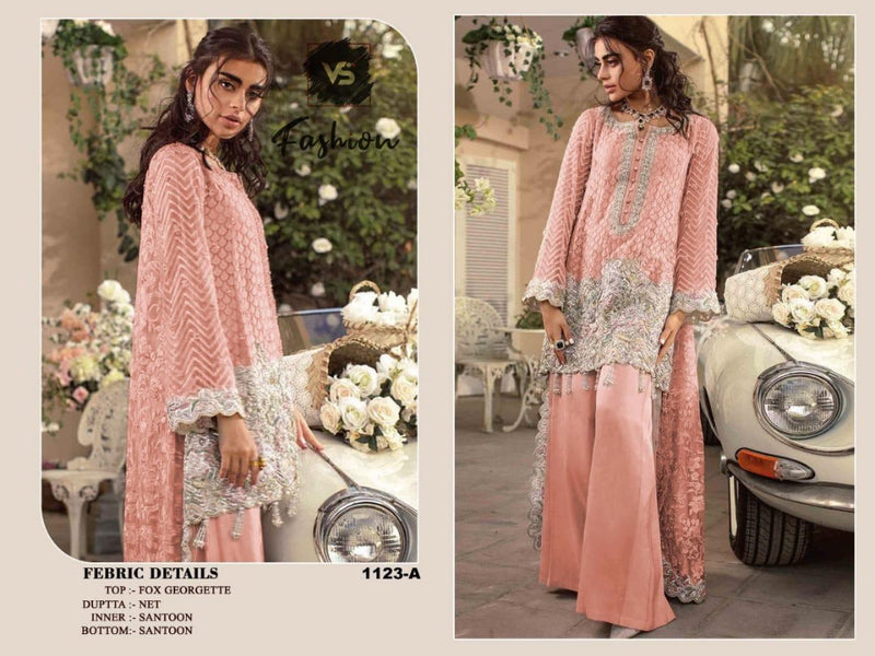 Vs Fashion Dno 123 Fox Georgette Stylish Designer Party Wear Salwar Kameez