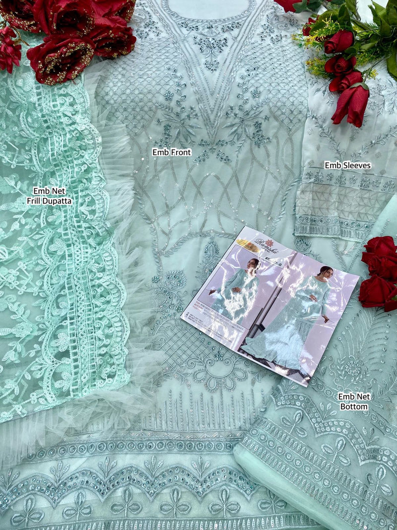 Ramsha Dno 485 B Georgette With Heavy Embroidery Stylish Designer Party Wear Salwar Suit