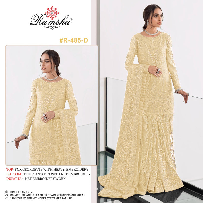 Ramsha Dno 485 D Georgette With Heavy Embroidery Stylish Designer Party Wear Salwar Suit