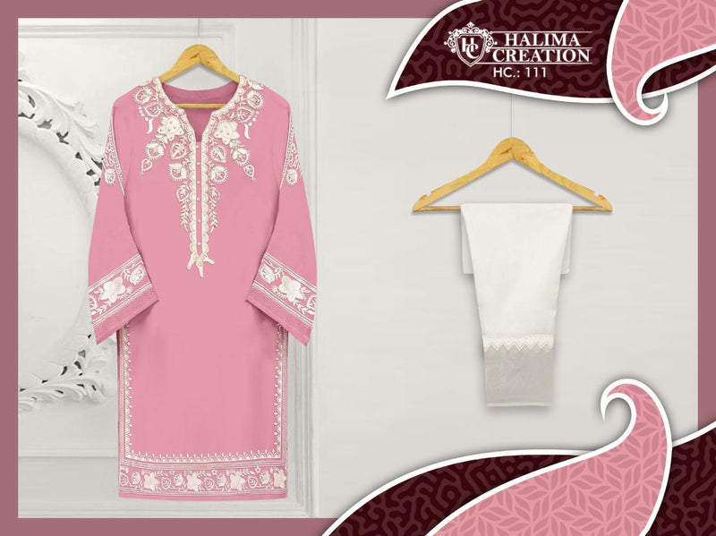 Halima Creation Dno 111 B Georgette With Embroidery Stylish Designer Wear Kurti