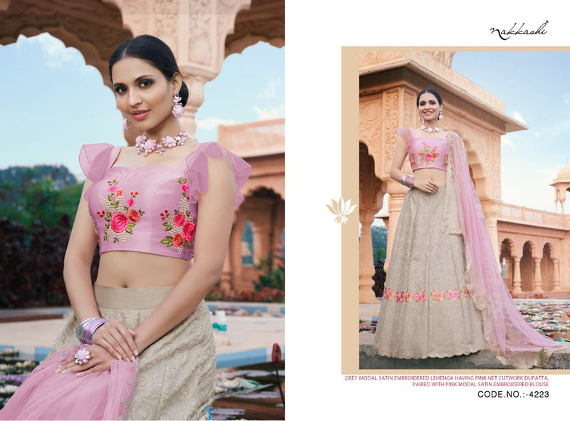 Nakkashi Dno 4223 Satin With Embroidered Stylish Designer  Wedding Wear Lehenga Choli