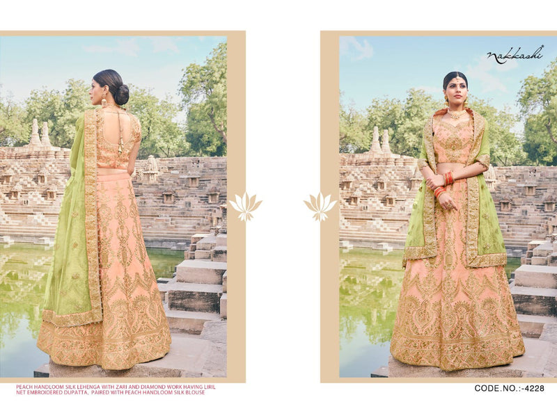 Nakkashi Dno 4228 Silk With Zari And Diamond Work Stylish Designer Wedding Wear Lehenga Choli