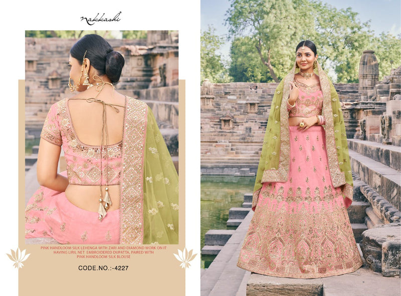 Nakkashi Dno 4227 Silk With Zari Work Stylish Designer Wedding Wear Frilled Lehenga Choli