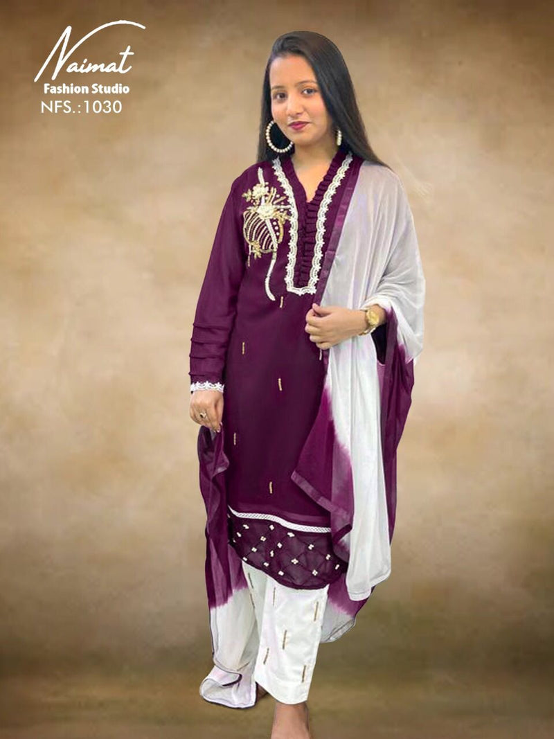 Naimat Fashion Studio Dno 1030 B Georgette With Handwork Stylish Designer Pakistani Style Kurti