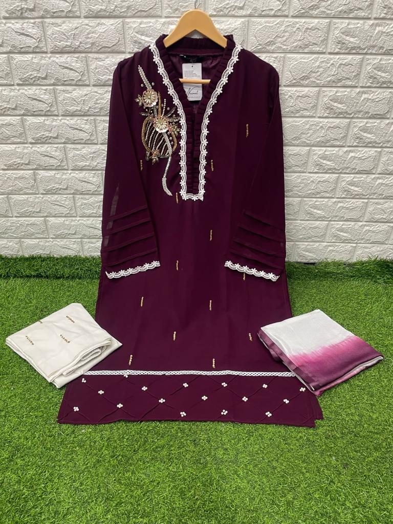 Naimat Fashion Studio Dno 1030 B Georgette With Handwork Stylish Designer Pakistani Style Kurti