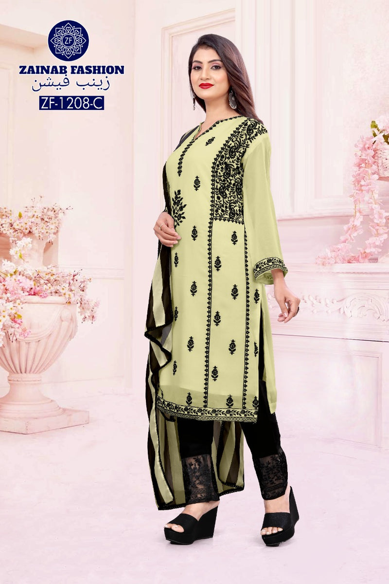 Zainab Fashion Dno 1208  Fox Greorgette Stylish Designer Wear Pret Kurti