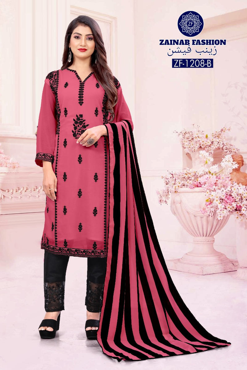Zainab Fashion Dno 1208  Fox Greorgette Stylish Designer Wear Pret Kurti